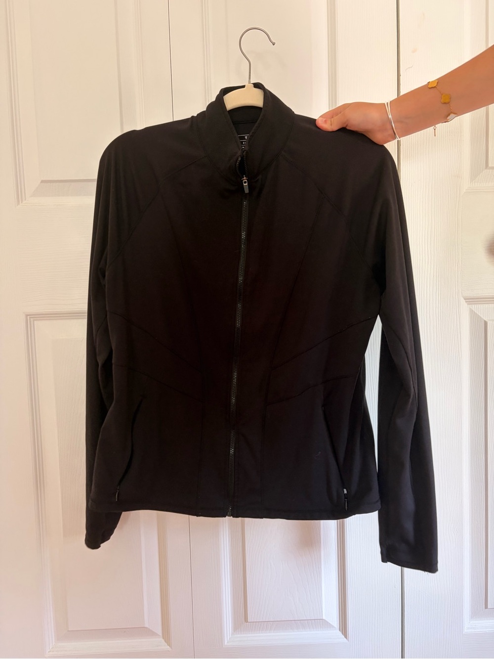 Black Utility Zip-Up Jacket for Women